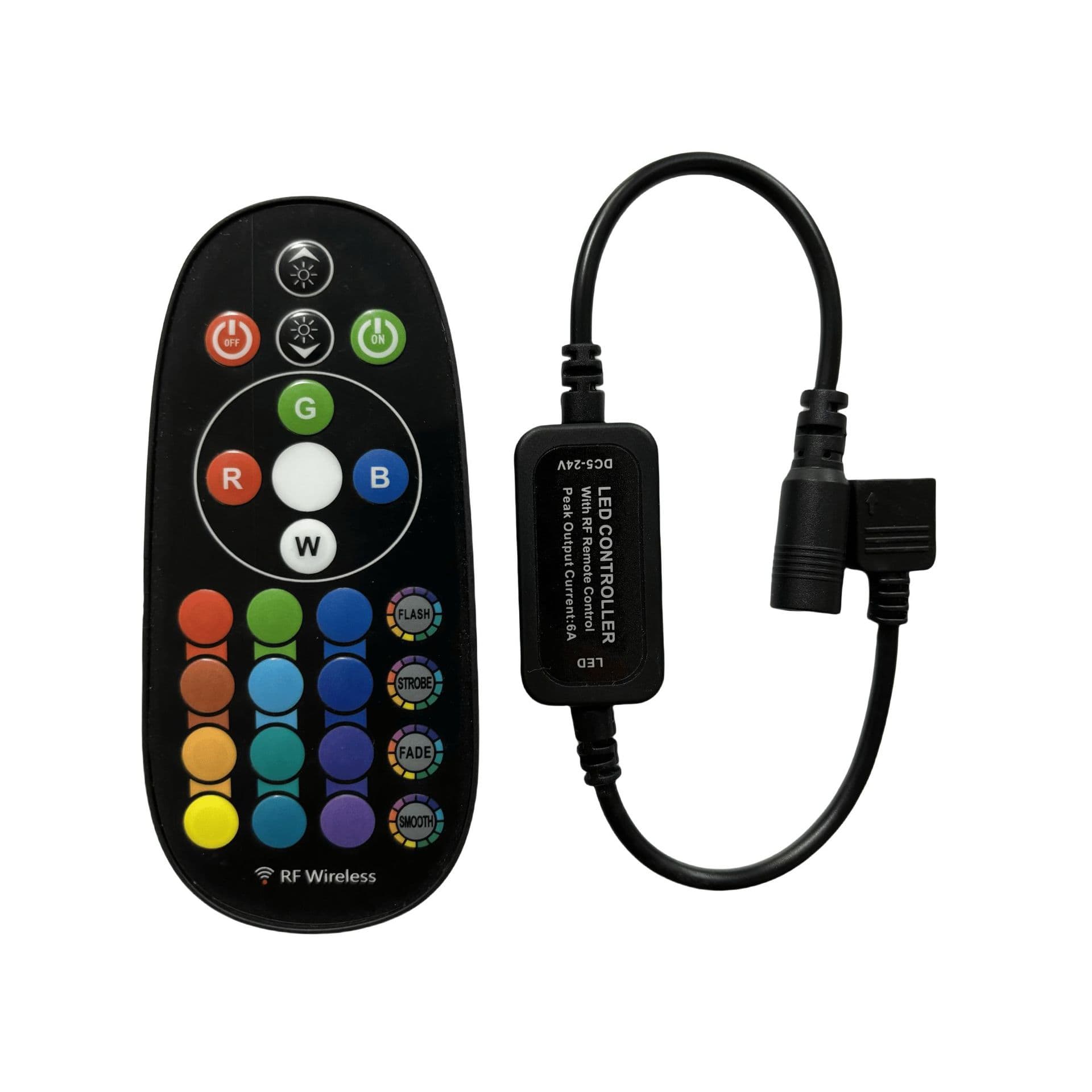 RF 24-Key Remote Mini RGB LED Strip Controller Wireless Dimmer for Colorful LED Strips