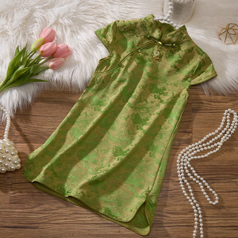 Girl's New Chinese-style Cheongsam Hanfu 2025 New Arrival Summer Dress, Children's National Style Improved Little Girl's Performance Costume