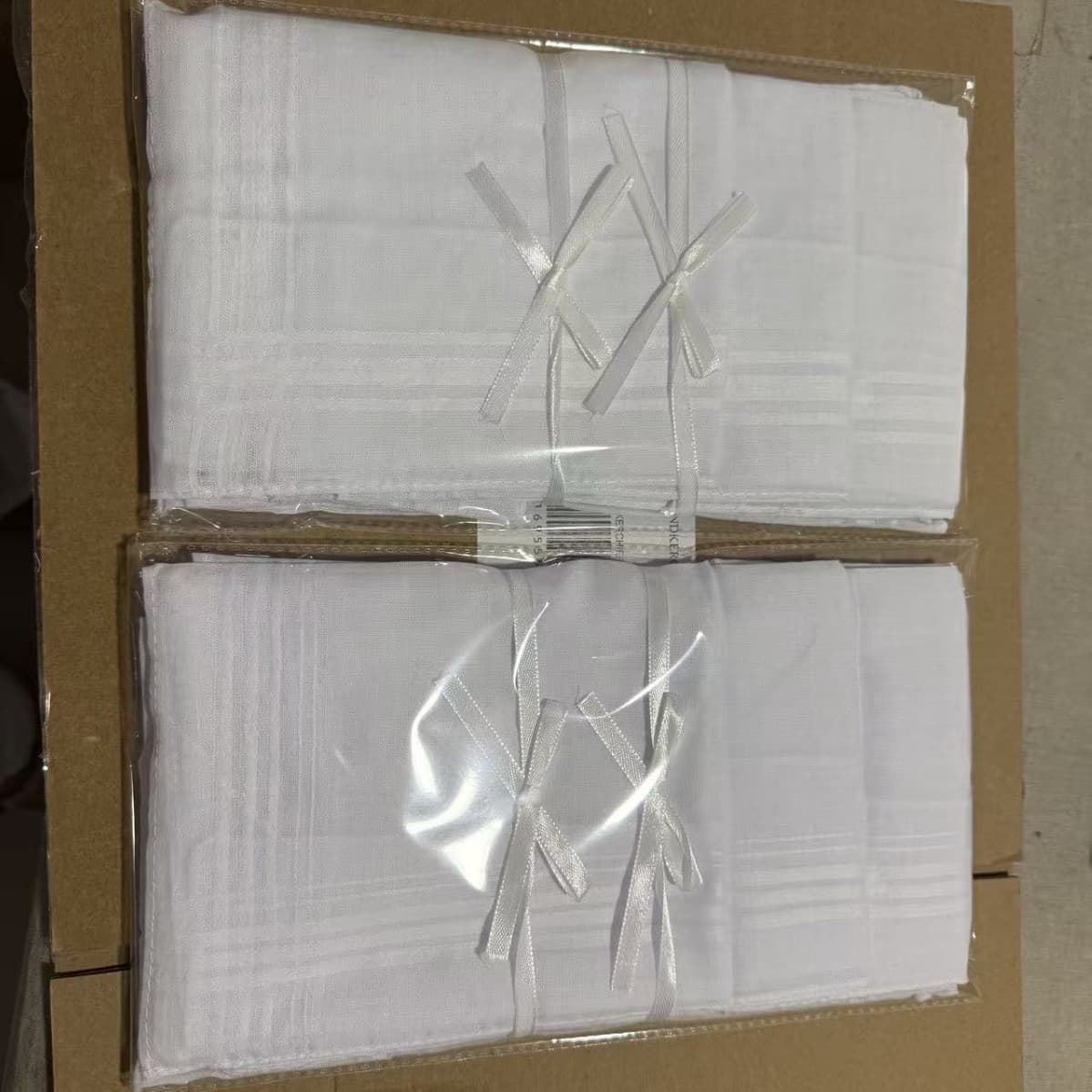 35x35cm Amazon white square handkerchief/pocket square with graffiti/embroidery, 12 pieces/bag