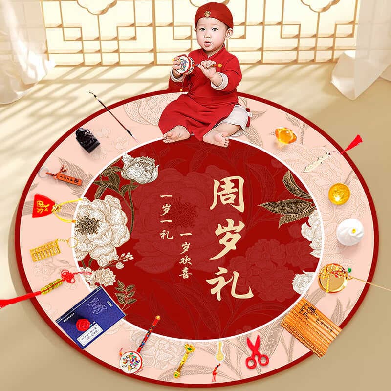 Week-catching supplies for one-year-old baby girl and boy suit, lottery carpet mat, child birthday decoration props, modern