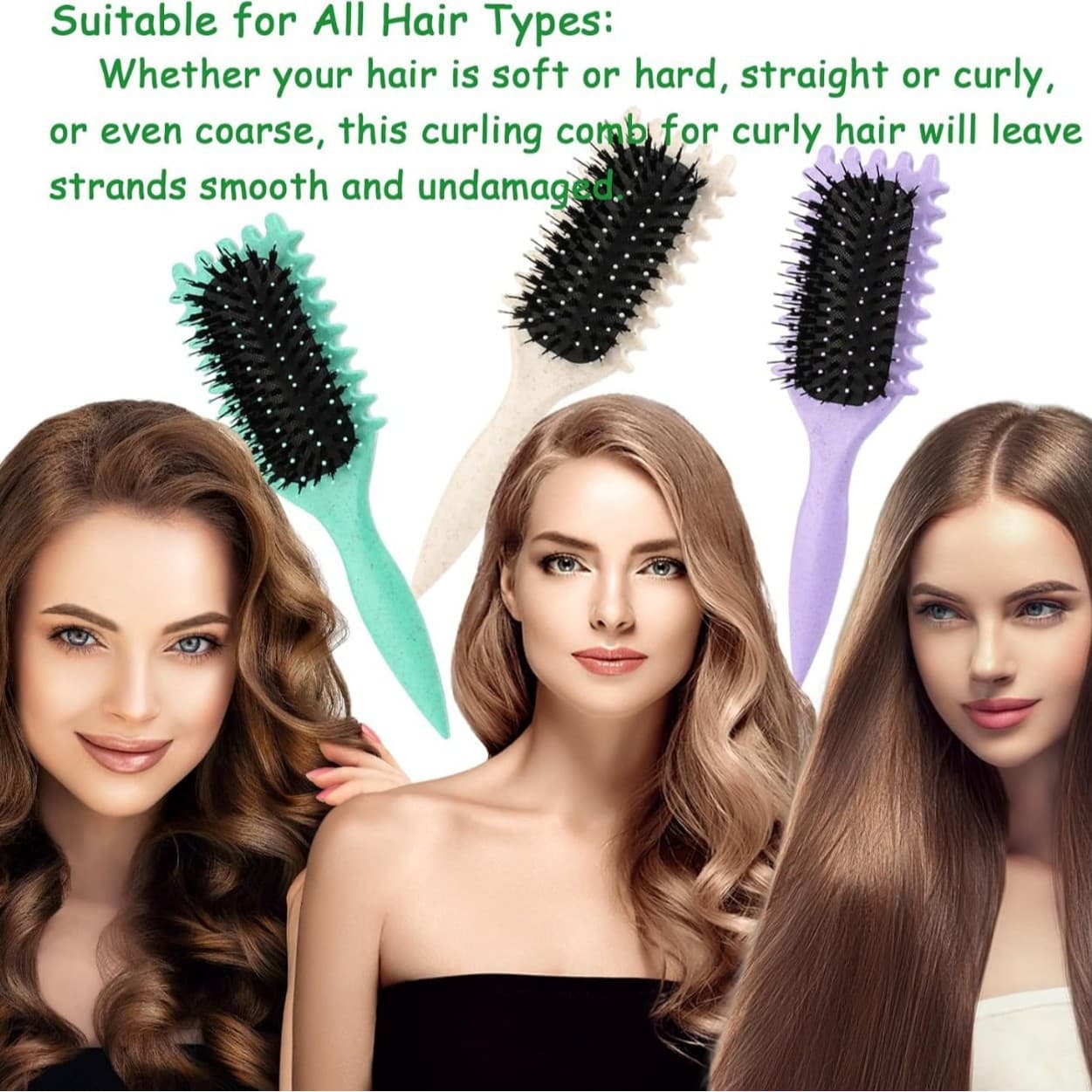 Cross-border Best-selling Bounce Curl Defining Styling Comb Boar Bristle Air Cushion Scalp Massage Curling Brush