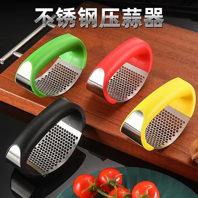 Factory Wholesale Stainless Steel Garlic Press Garlic Crusher Manual Garlic Masher Cross-border Garlic Press Ring Garlic Press