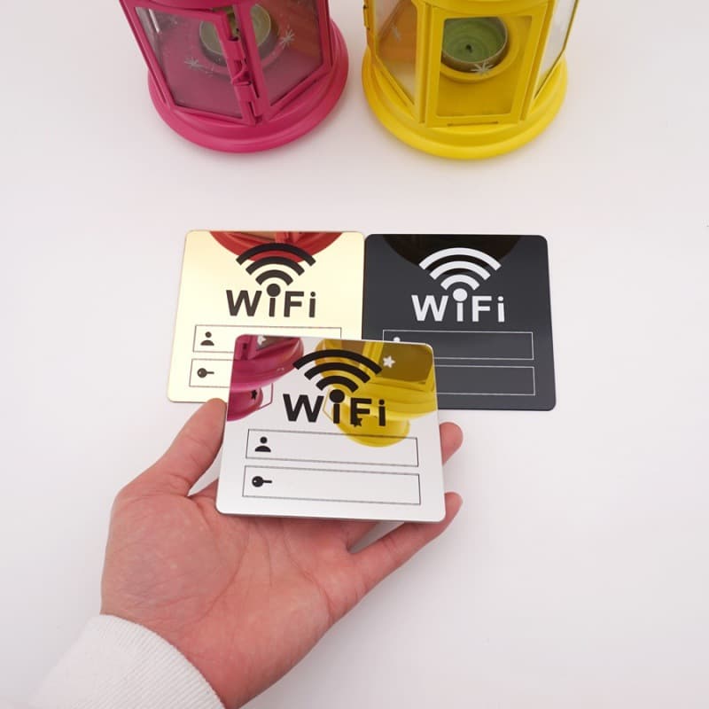 WiFi Symbol DIY Mirror Wall Sticker for Restaurants, Offices, Salons, Bedrooms, Kindergartens, and Shop Renovations
