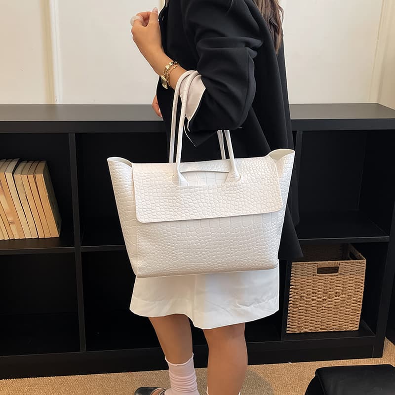 Premium Stone-Texture Large Handbag for Women 2026 New Trendy Cross-Border Large-Capacity Tote Bag Vintage Commuter Tote