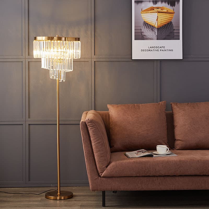 Living Room and Bedroom, Simple and Elegant, Creative and Personalized Crystal Lamps, Post-Modern High-End Sofa Side Floor Lamp, Accessible Luxury