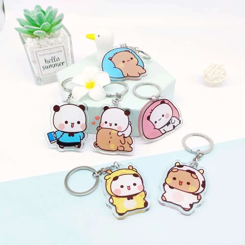 Red panda keychain small pendant high-looking cloth acrylic keychain backpack pendant decoration keychain