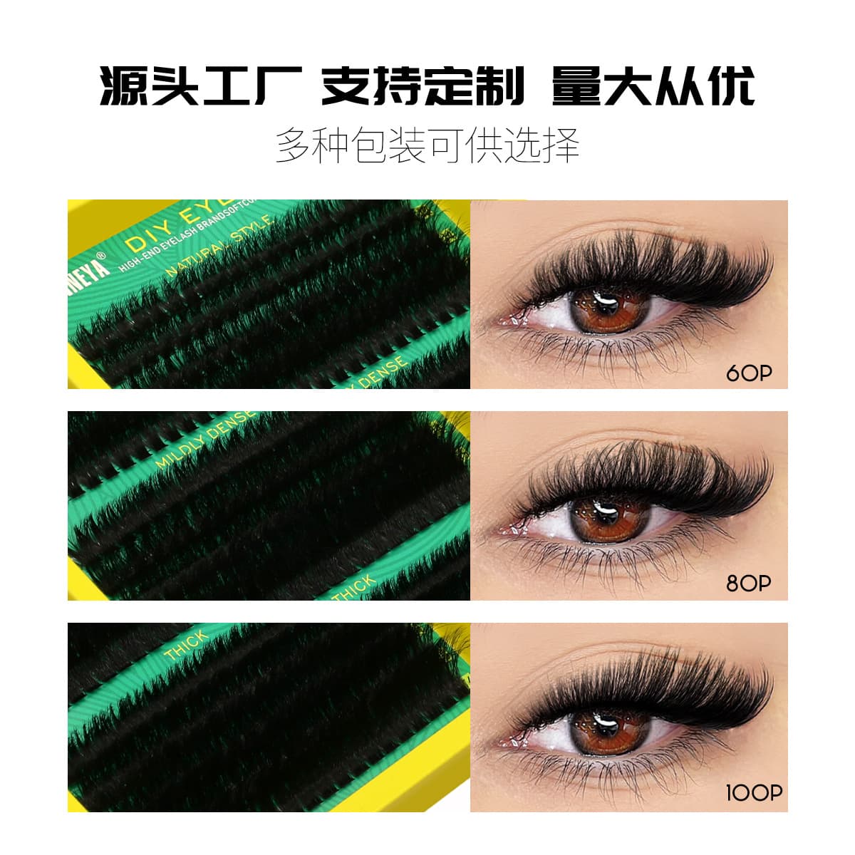 European and American Hot-Selling DIY Segmented Single-Cluster False Lashes Thick Curled Eyelashes Drop Shipping