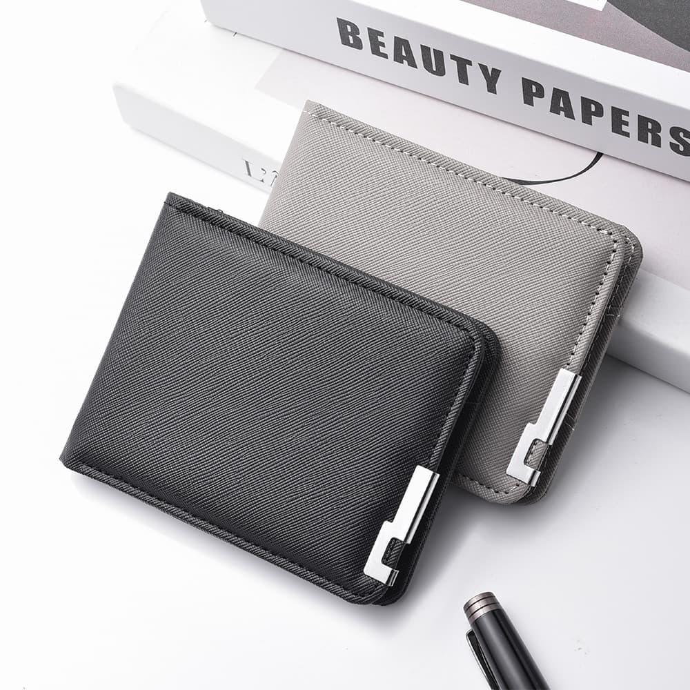 New Men's Wallet Short Wallet Irregular Multi-Card Slot Foldable Mini Wallet PU Leather Cross-Border Hot Sale