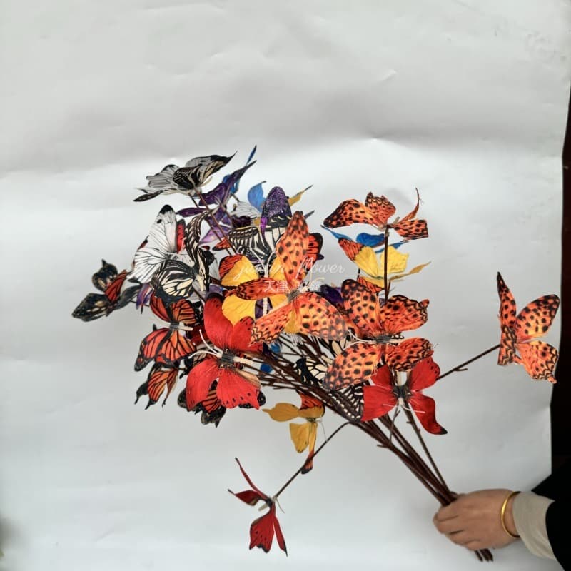 10cm butterfly flower artificial flower high-end realistic photography props wedding reception area flower arrangement scenery window decoration