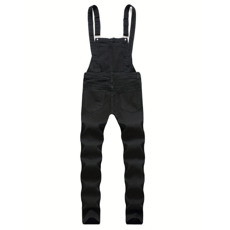 T 74244 Torn Loose Men's Denim Overalls Ripped Denim Overalls