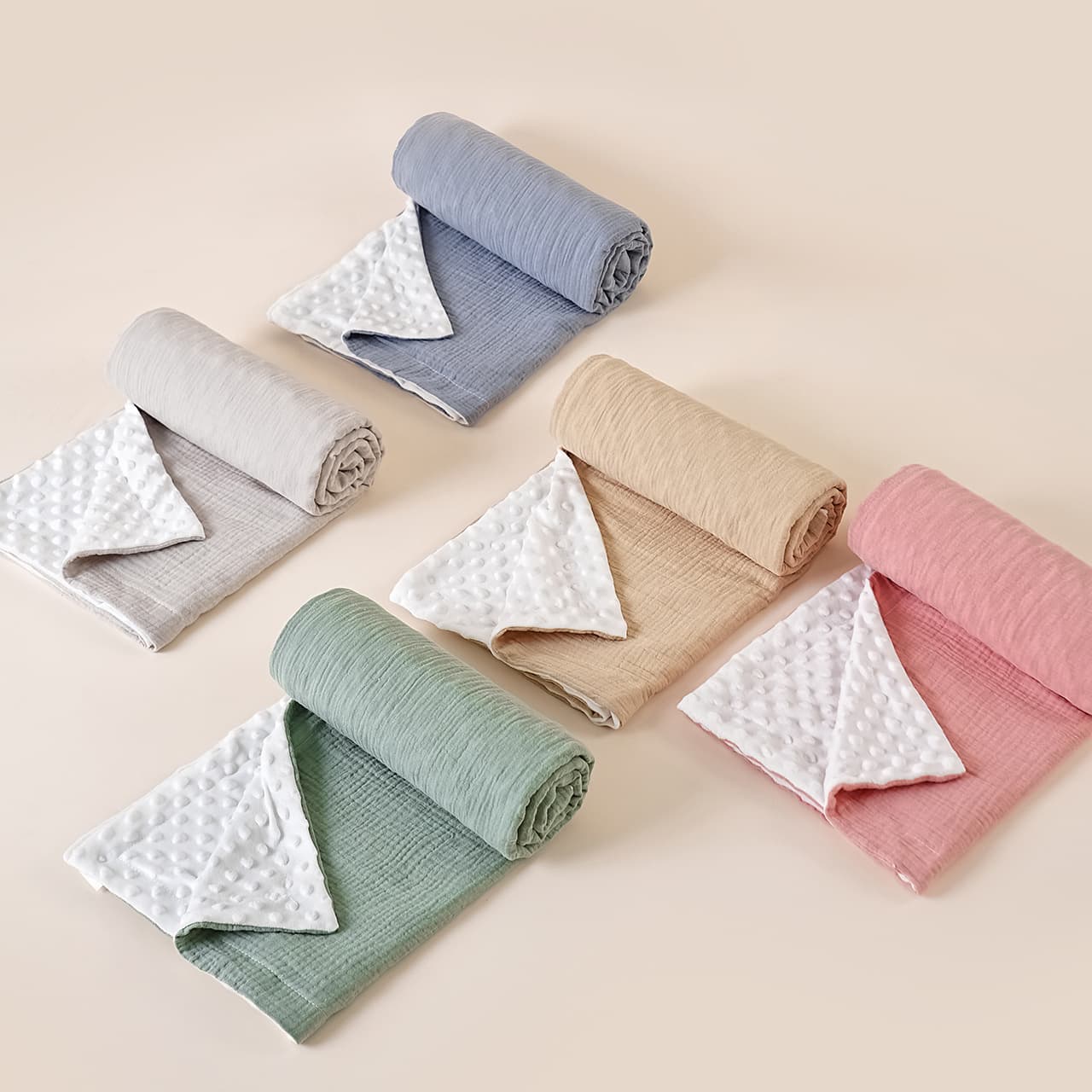 Foreign trade popular crepe beanie blanket baby swaddle blanket cover blanket newborn beanie fleece summer quilt air-conditioned quilt
