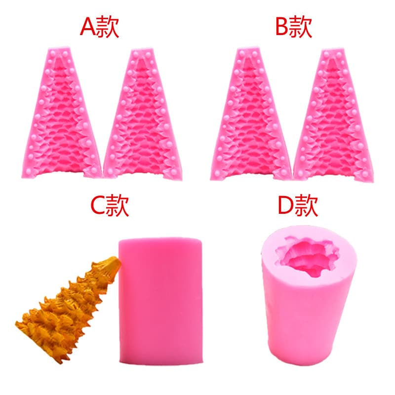 3D Christmas Tree Cedar Candle Mold Pine Aromatherapy Plaster Silicone DIY Korean Style Ornament Baking