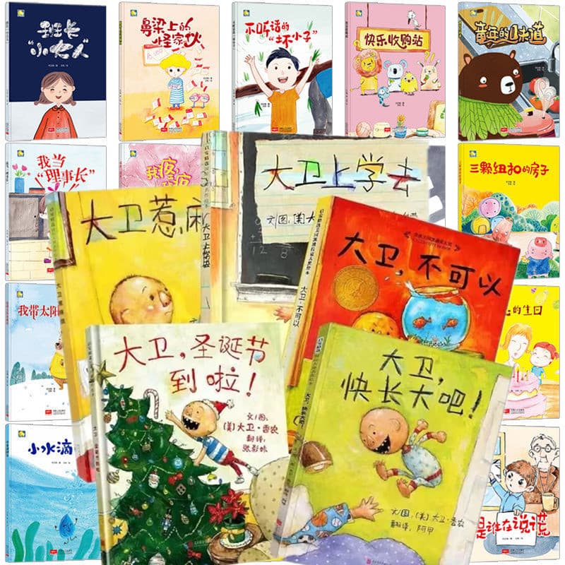 Children's Picture Book David Series 5 Books: David Goes to School, David Gets in Trouble, It's Christmas, Time to Grow Up