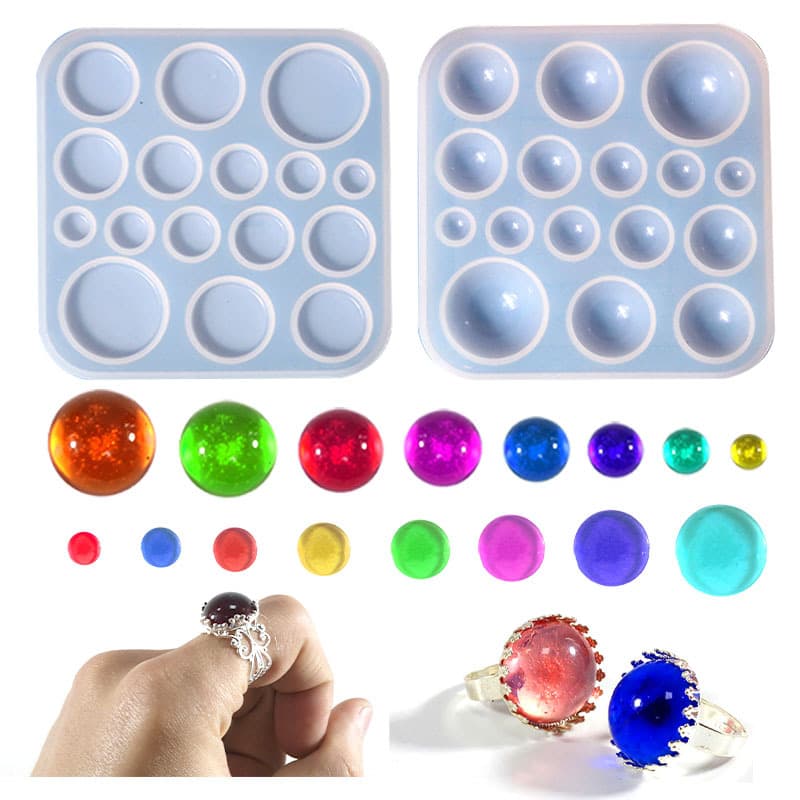 Deyangyang DIY Epoxy Mold Gemstone Patch Ring Pendant Silicone Mold Mirror Resin Mold