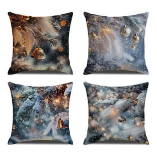 Christmas Atmosphere Festive Warm Christmas Tree Bell Snowman Sofa Decorative Cushion Cover Holiday Home Fabric