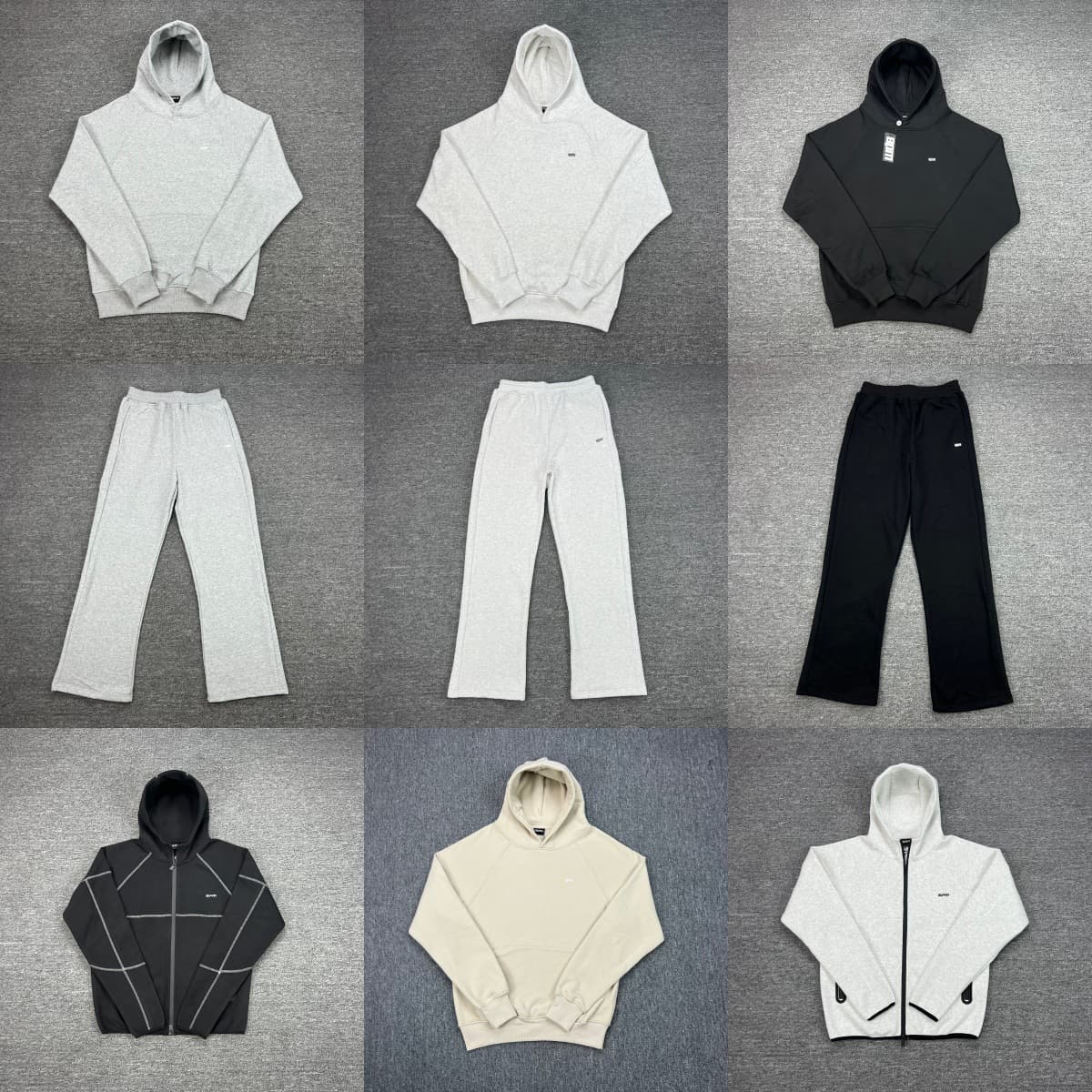 6PM small label embroidery simple and versatile sports and leisure suit autumn and winter velvet hooded sweatshirt loose straight trousers