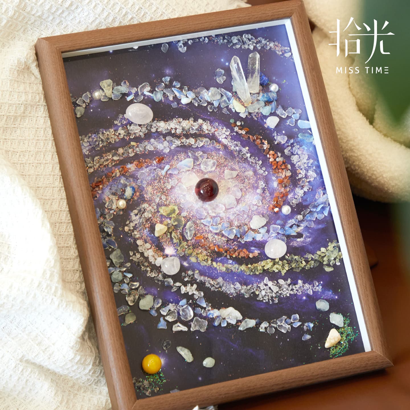 Light Ore Mineral Frame Ornament Gift Box Retro Creative Crystal Ore Painting DIY Material Kit Desktop Decoration Gift