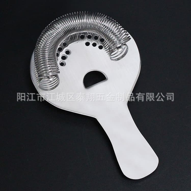 Factory direct stainless steel mirror-finish cocktail strainer, 1.5mm thick bar ice strainer, liquor filter