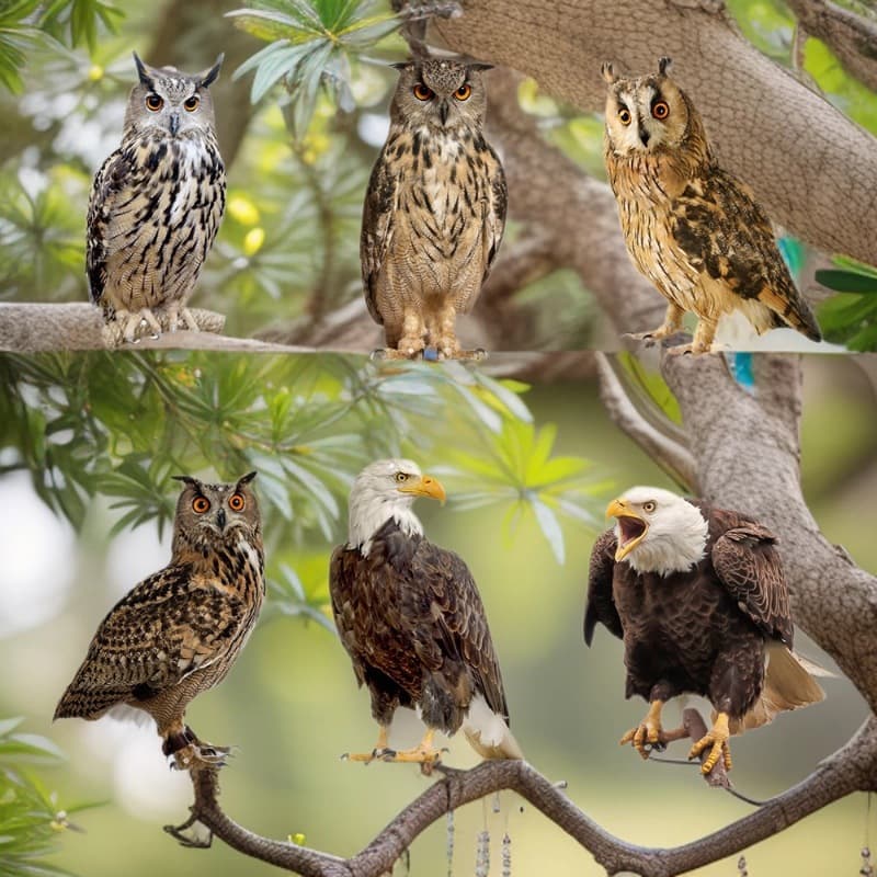 Cross-Border Owl Wall-Mounted Double-Sided Bald Eagle Garden Bird Repellent Hanging Decoration for Home