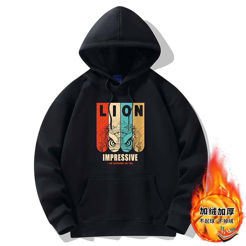 400g Drop Shoulder Winter Fleece Lined Thickened Hoodie Men's Hooded Plus Size Warm Hoodie Coat Couple Style