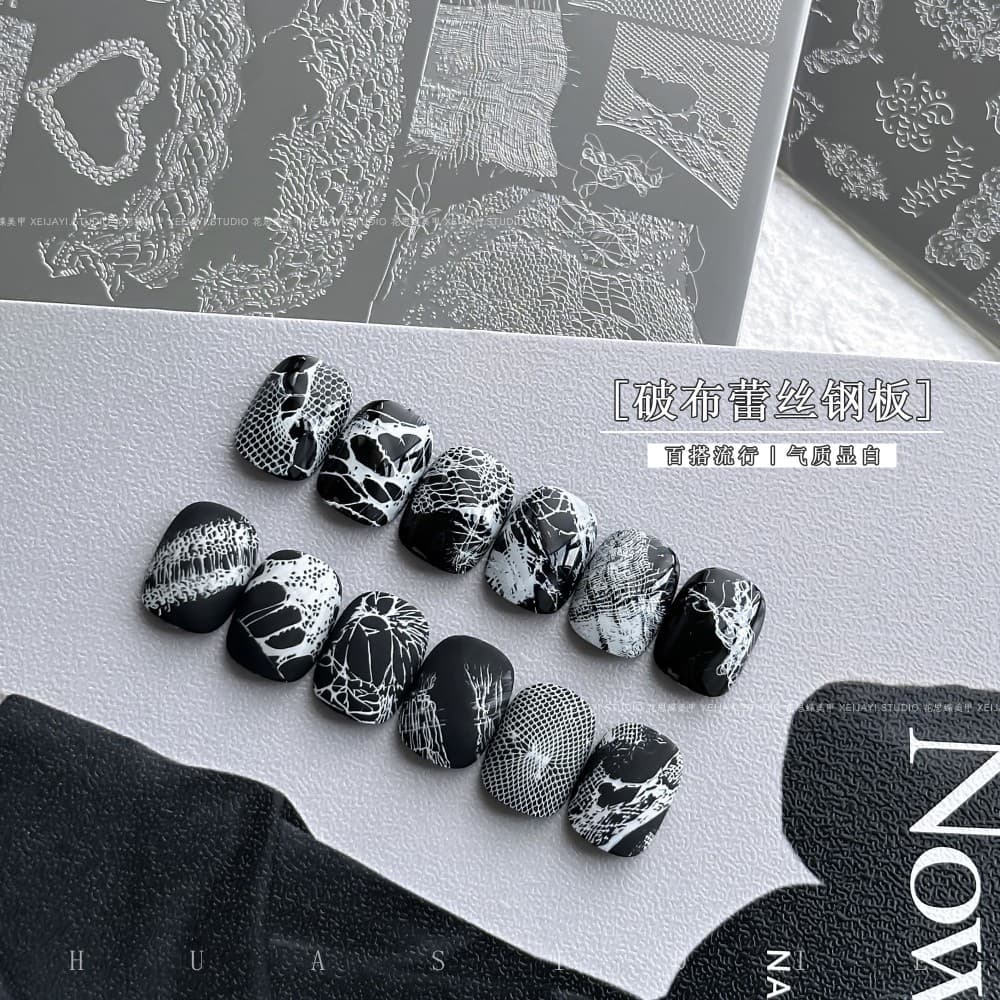 Xiaoying Nail Art - Rag Lace Steel Plate Nail Art Printing Tool Board Flower Printing Glue Printing Oil Transfer Tool