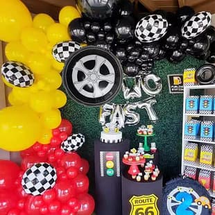 Amazon Racing Theme Birthday Party Balloon Set Balloon Garland Arch Decoration Balloon Props
