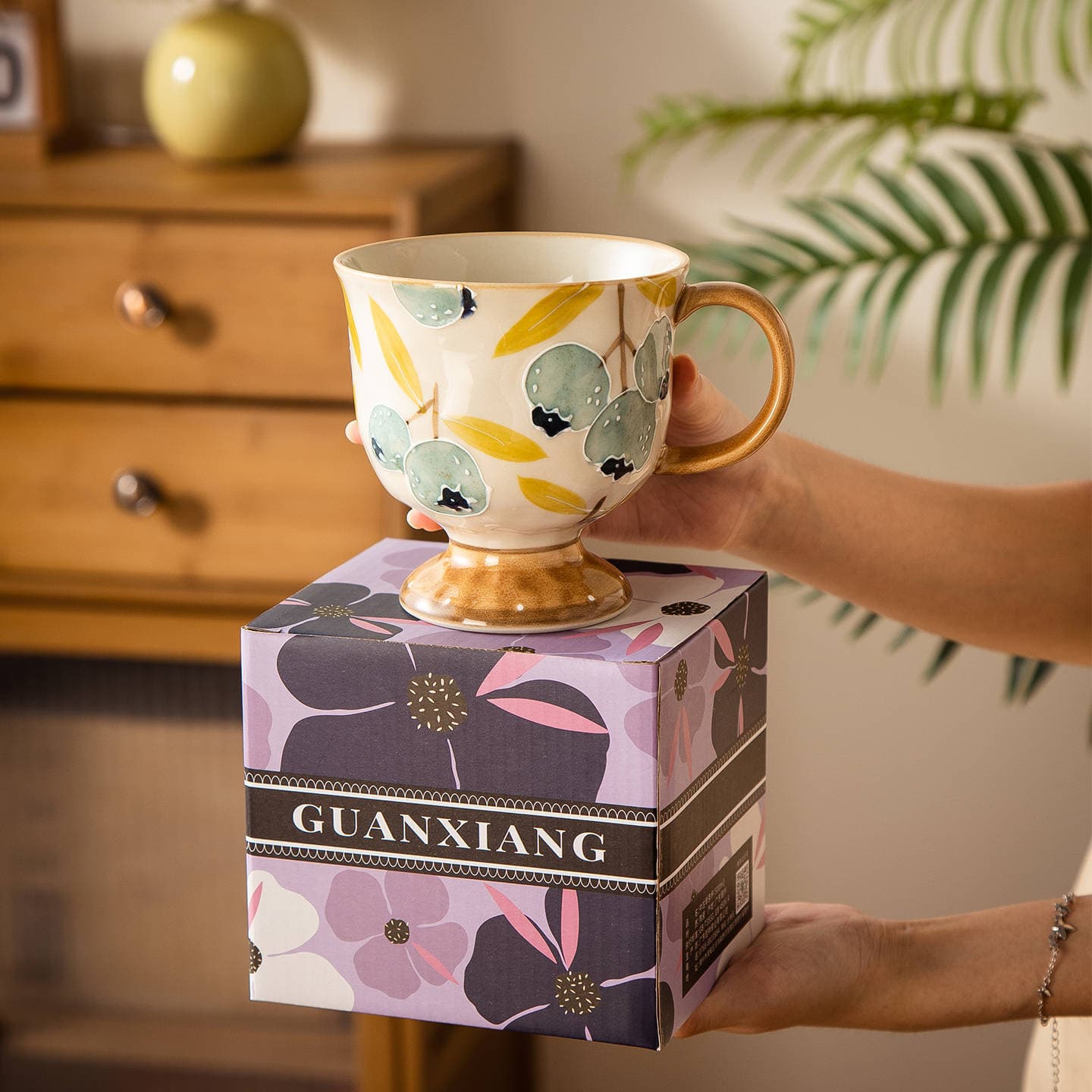 500ML Large Capacity High-Temperature Under-Glaze Creative Retro Breakfast Mug Couple Ceramic Cup