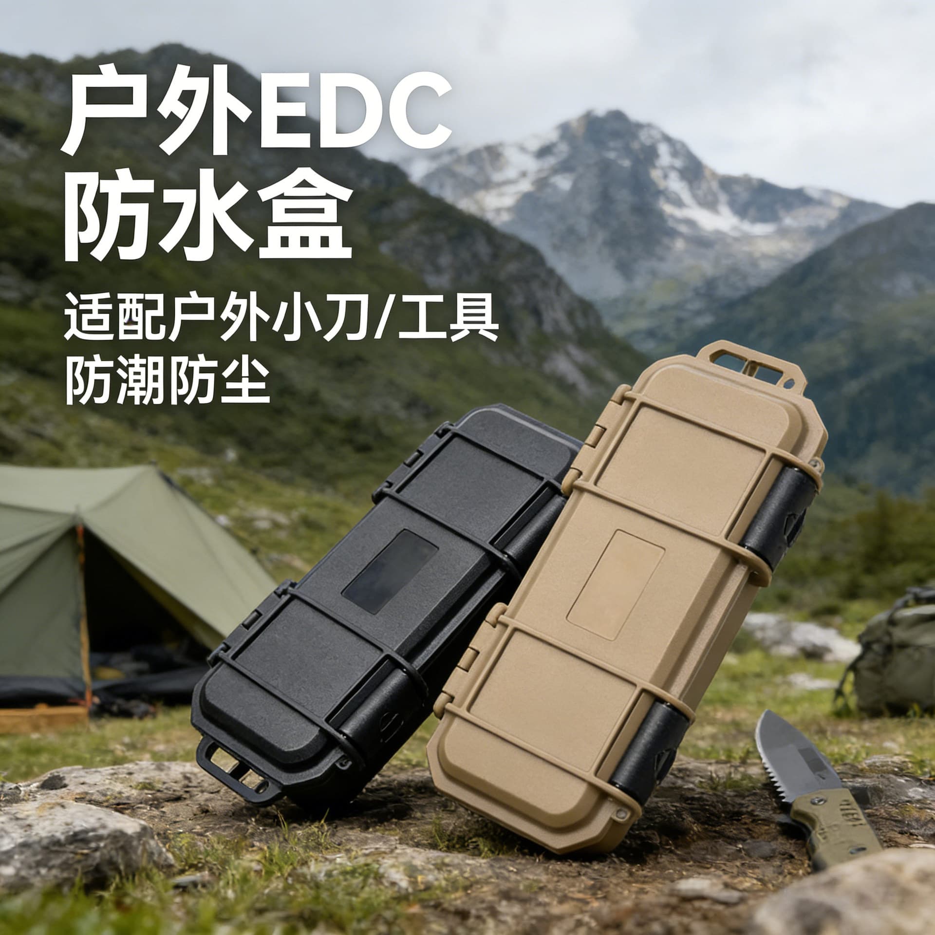 Outdoor EDC Tool Set Waterproof Box, Sealed Box, Outdoor Knife Portable Storage Box, Dustproof, Pressure-Resistant, and Drop-Resistant Box