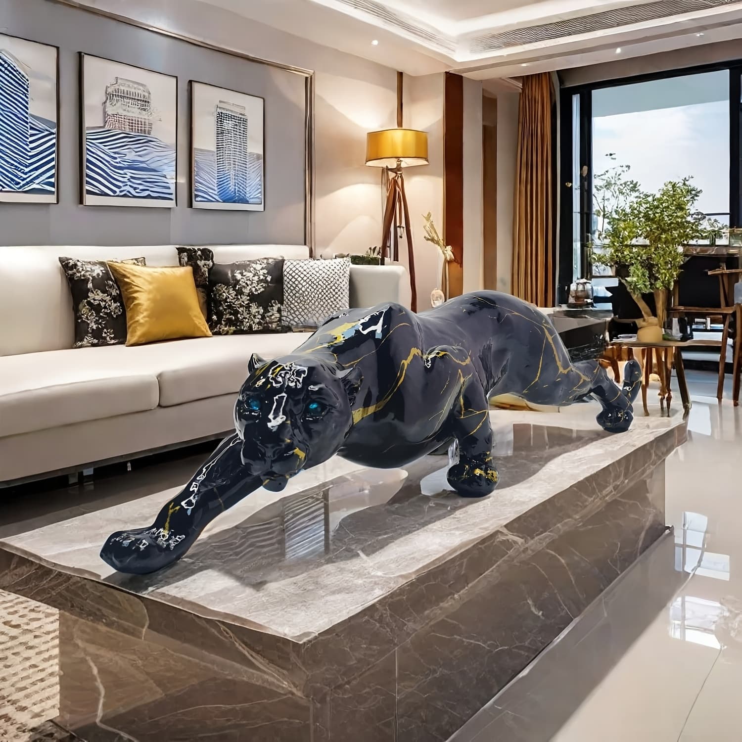 New Creative Modern Artificial Leopard Ornaments Home Wine Cabinet Living Room Study Giraffe Head Ornaments Decorative Gift Box