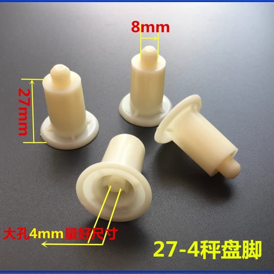 White 27-4 Electronic Scale Feet for 30kg Plastic Base, Universal Screw Feet with Large Hole Bottom Pads