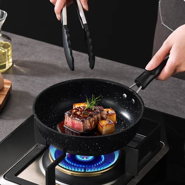 Wow Flat Pan Household Non-stick Steak Egg Pan Volcanic Stone Non-stick Frying Pan Gas Stove Induction Cooker Specific