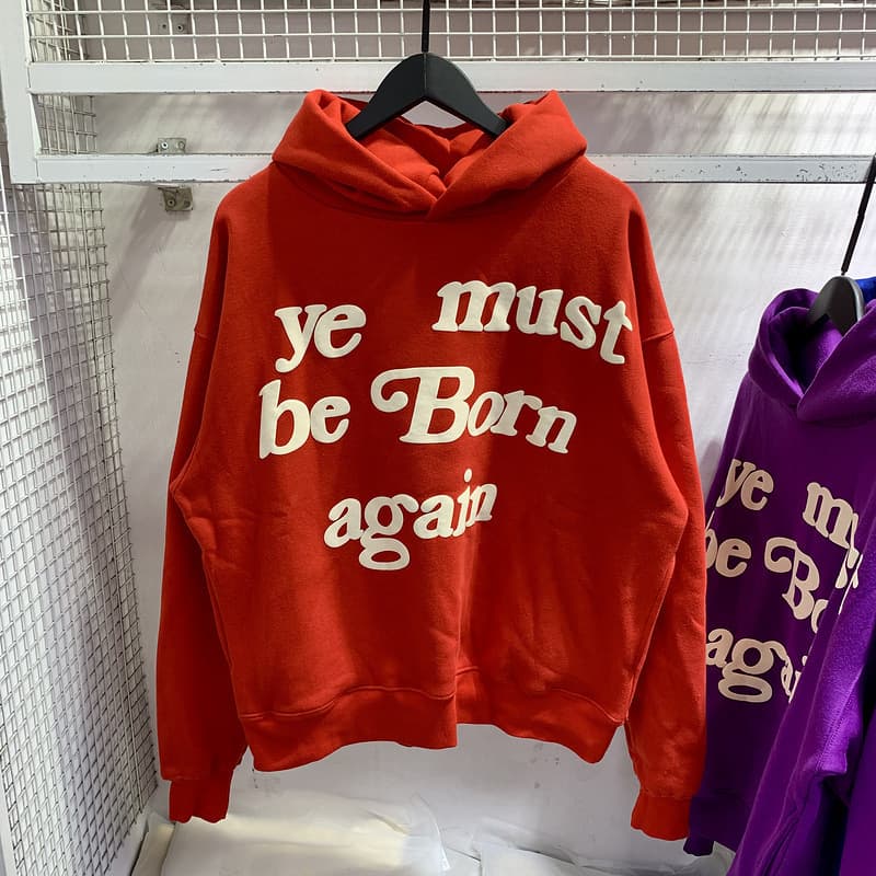2023 Autumn/Winter New CPFM Reborn MUST BE BORN Foam Print Hoodie Unisex Couple Streetwear Sweatshirt
