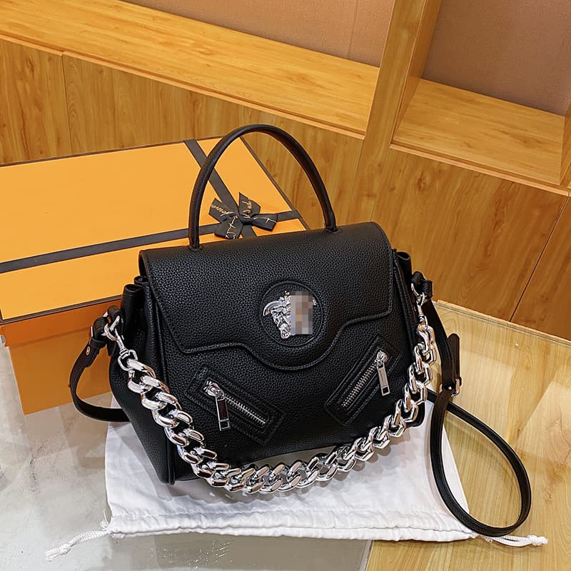Premium Textured Chain Bag New Fashion Women's Bag Trendy Versatile Shoulder Crossbody Bag Solid Color Casual Handbag