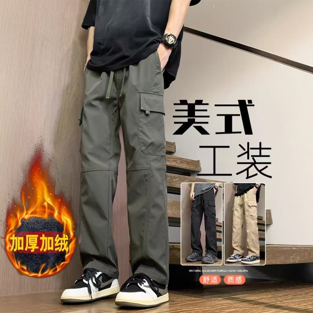 Tall Plus Size Cargo Pants for Men 2025 New Style Casual Straight Leg Summer Thin Long Pants Hot Sale
