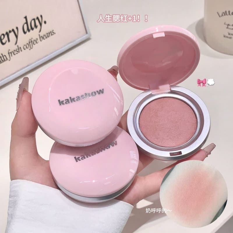 kakashow Soft Glow Baked Blush Silky Smooth Korean Single-Color Blush Palette Matte Blush Cream Makeup