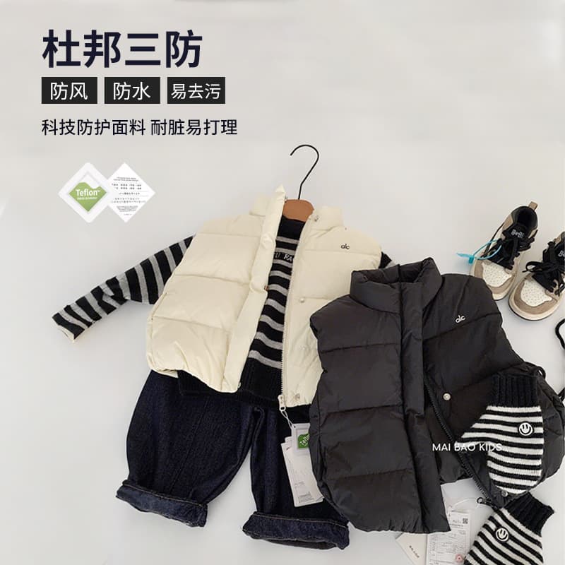 Kids Down Vest Trendy 2025 Winter New Unisex 90% White Duck Down Sleeveless Vest Outerwear Dupont Triple Protection