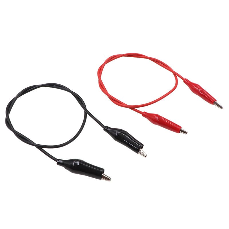 Double-ended crocodile clip wire large medium small power test connection wire black red 50CM/1M repair wire