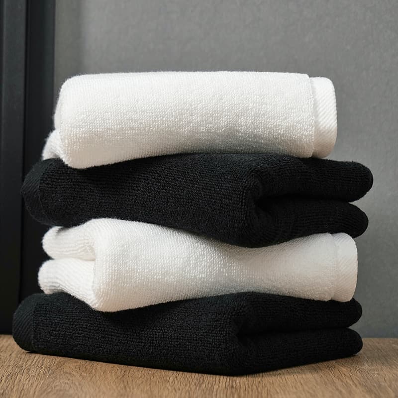 Black towel hotel white large bath towel makeup artist tablecloth cotton makeup beauty manicure tablecloth embroidered LOGO