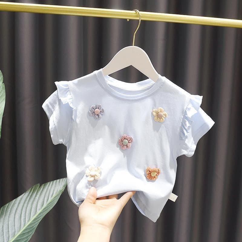 Girls Short Sleeve T-Shirt 2026 New Style Thin Kids Summer Clothing Baby Toddler Half Sleeve Top