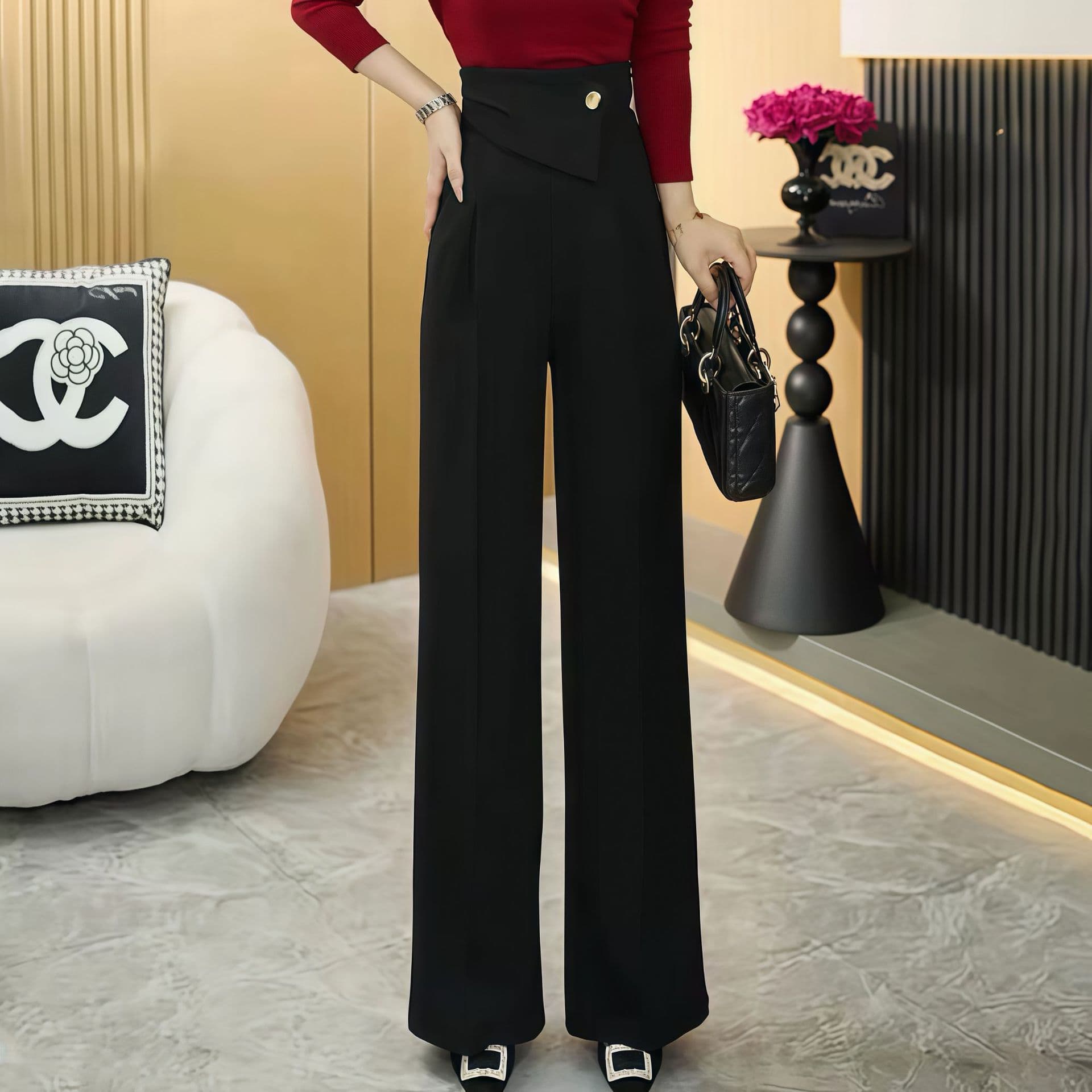 Draped Wide-Leg Pants 2026 New Fashion High-Waist Straight-Leg Trousers Long Pants Premium Suit Pants Versatile Wide-Leg Pants for Women