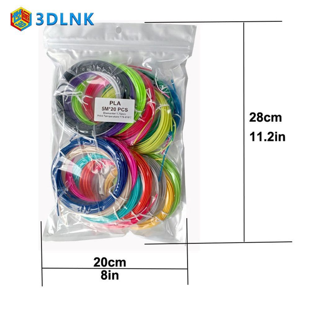 Eco-friendly Pla Printing Material Vacuum-sealed 3D Printer Filament 10 Meters 1.75mm Diameter For 3D Printing