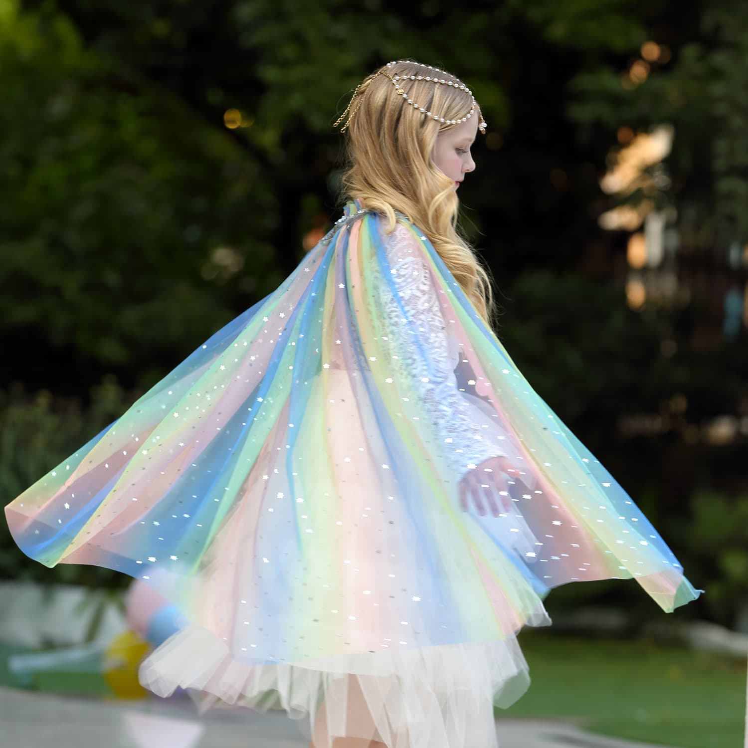 Halloween children's shawl cape costume for girls, Frozen Elsa princess veil and overcoat
