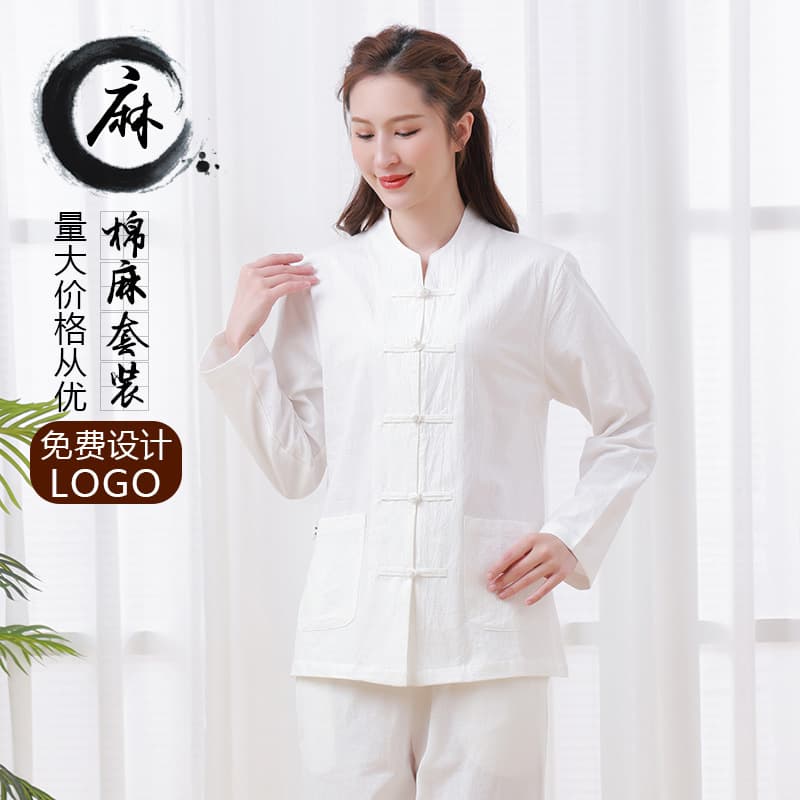 Xuan Shan men's and women's Tang suit Chinese-style Zen meditation clothing, lay practitioner attire, Zen-inspired linen meditation and sitting set