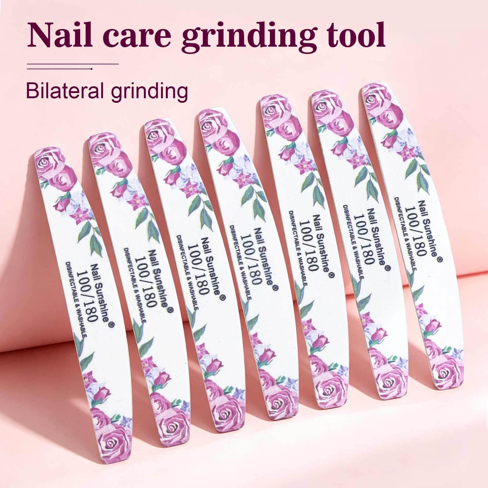 Manicure rose rubbing strips half-moon nail file printed nail polishing strips grinding and scraping strips manicure polishing manicure tools