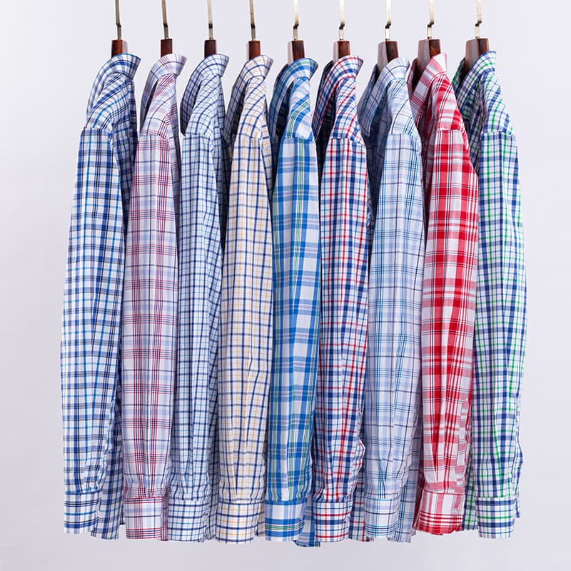Spring 2025 Men's Pure Cotton Plaid Long Sleeve Shirt Thin Casual Style Business Commute Loose Fit Button up Shirt