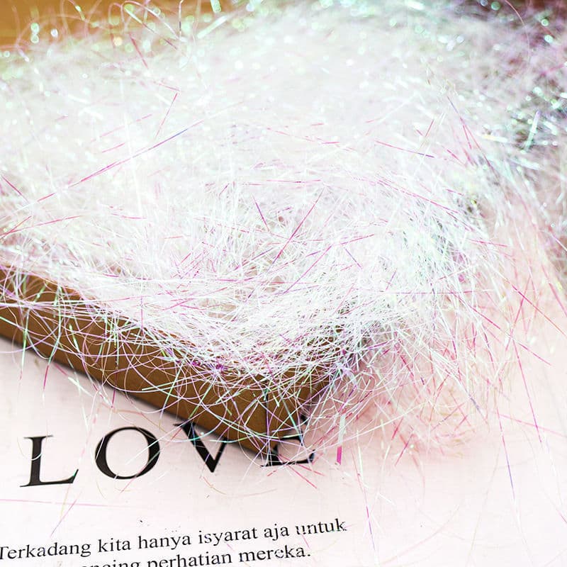 500g iridescent white fine strands raffia grass paper strands decoration holiday wedding gift box packaging filler manufacturer wholesale