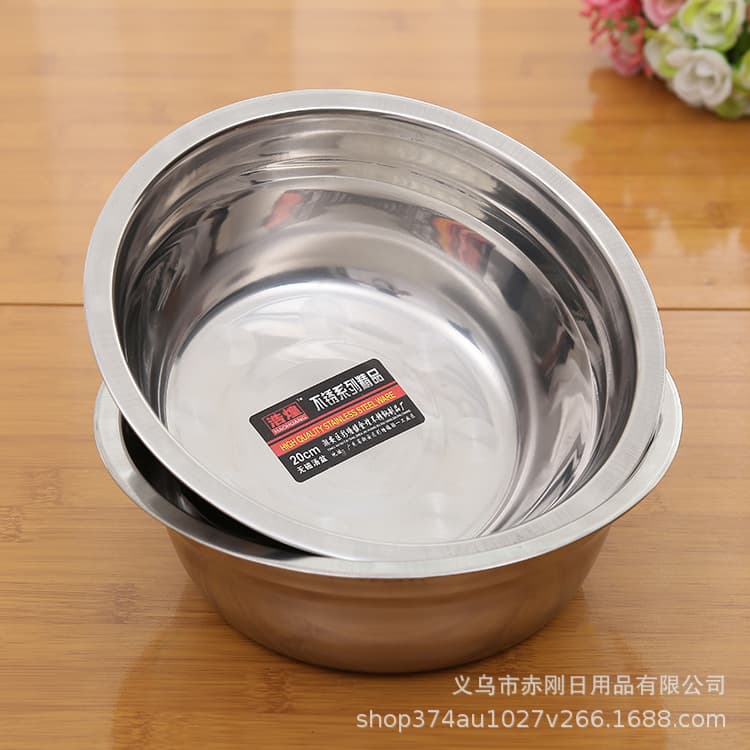 Kitchen Tableware 16-26cm Jinhuang Non-Magnetic Thickened Stainless Steel Soup Bowl, Household Stainless Steel Bowl, Wholesale Stock