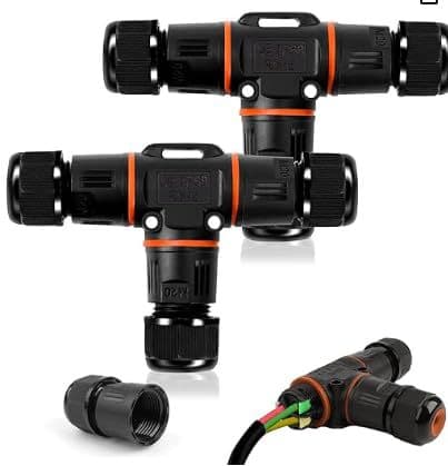 Forhome 2 Pcs Waterproof Cable Connector, IP68, 3-Pole