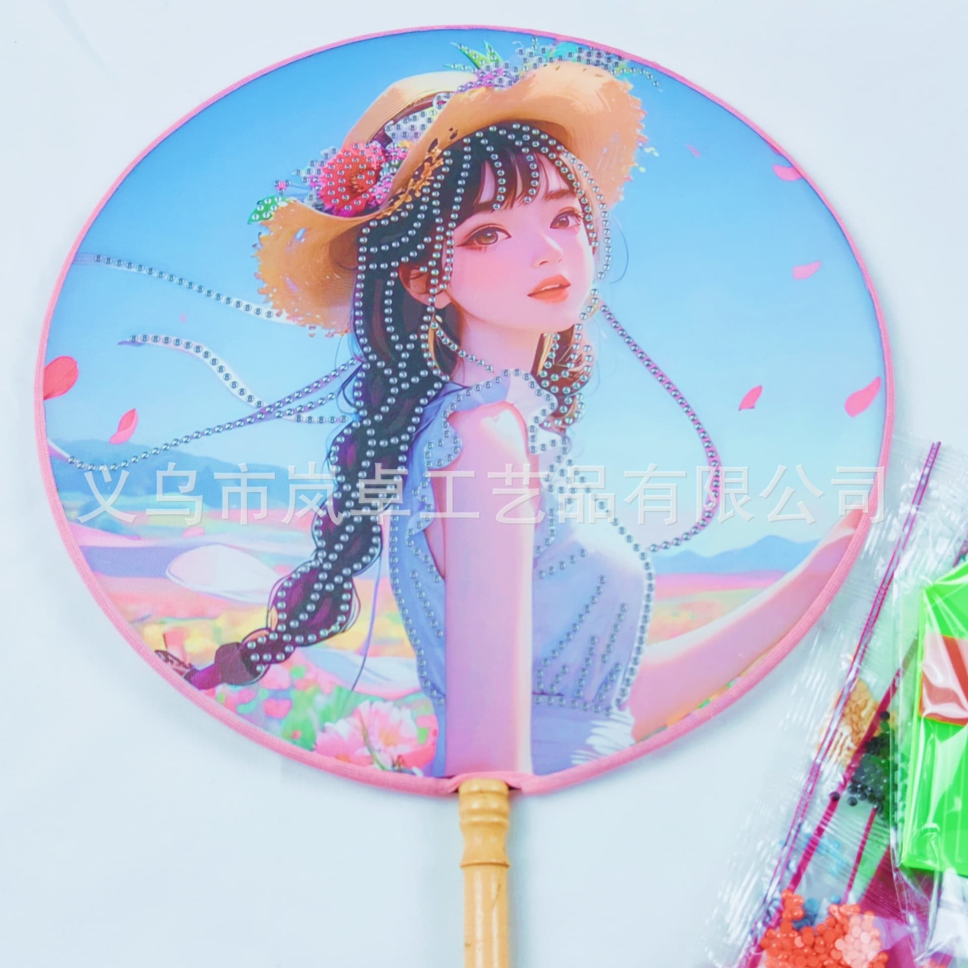 AIY Diamond Painting Fan Craft Kit 2024 New Style for Girls Kids DIY Diamond Art Round Fan Factory