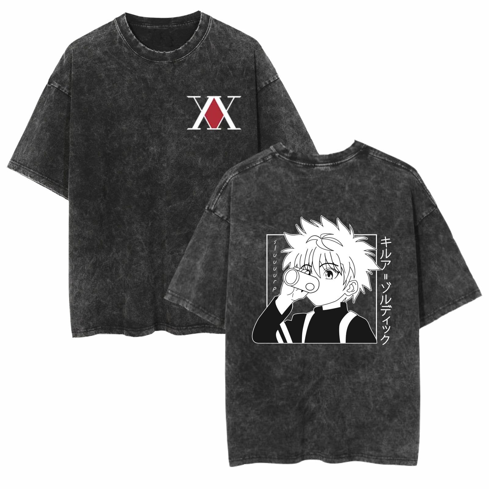 Washable Hunter x Hunter Summer Round Neck Short Sleeve Printed T-Shirt for Men and Women